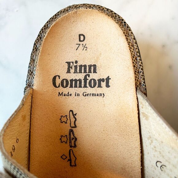 Finn Comfort Women’s 7.5 Brown Textured Leather Slide 3-Strap Sandals Orthopedic - Picture 8 of 8